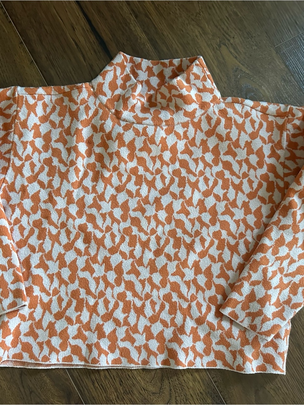 Anthropologie The Cary’s Orange and Cream Sweater
